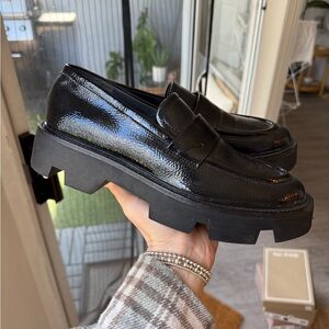 Black Loafers w Patent top